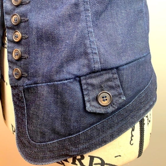 RARE HTF James Jeans Fitted Vest Dry Aged Denim Apron Back - Picture 6 of 8